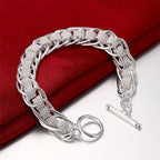 Fine 925 Sterling Silver Noble Nice Chain Solid Bracelet for Women Men Charms Party Gift Wedding Fashion Jewelry Hot Model mbzr