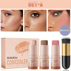 3-piece contour stick set, including blush stick, highlighter stick, bronzer stick, and eyeliner, refreshing and non-greasy, wat mbzr
