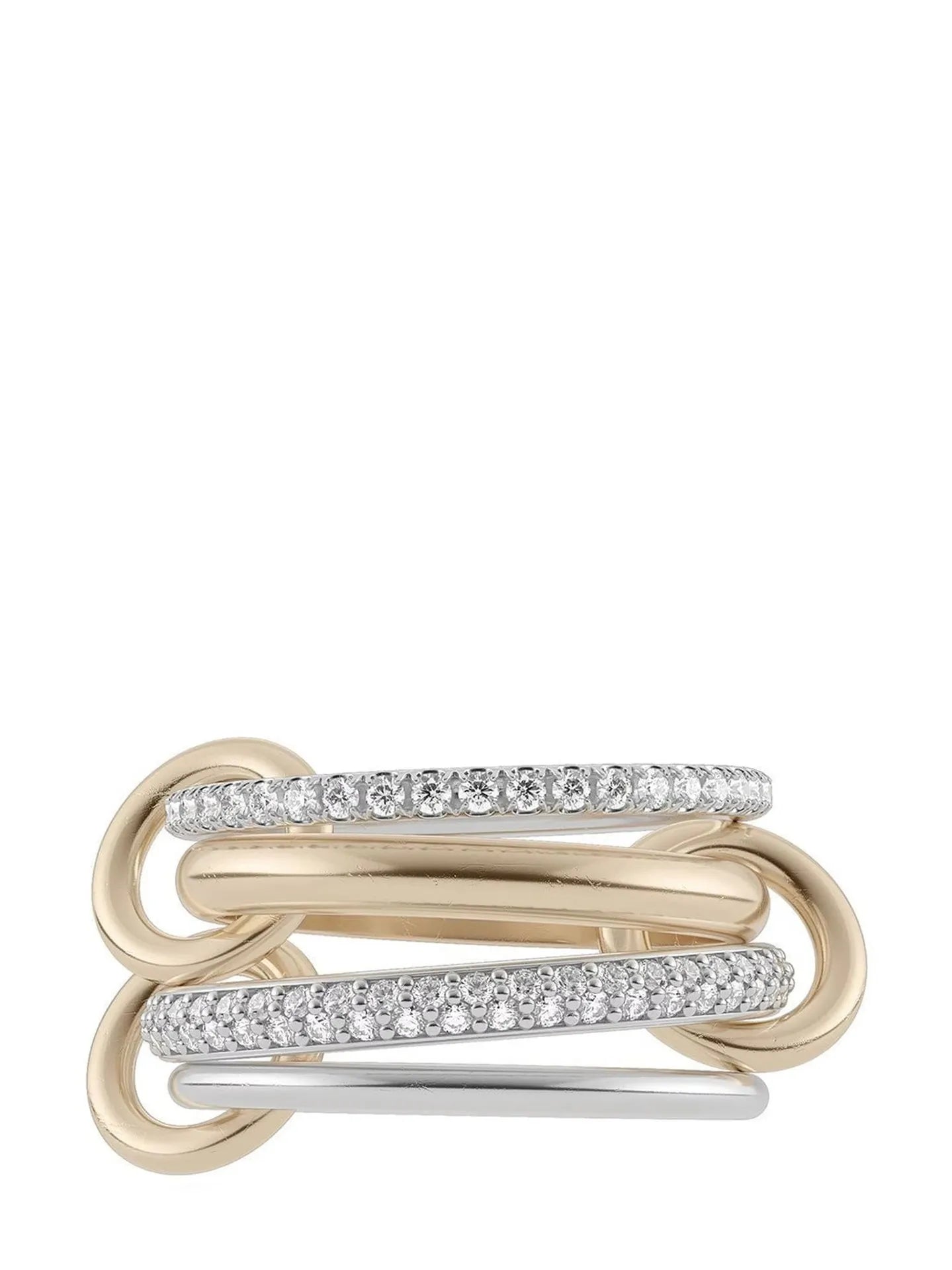 Ring Interlocking Stacked Multi-Layer Stainless Steel Ring Jewelry Copper Zircon Hand Jewelry