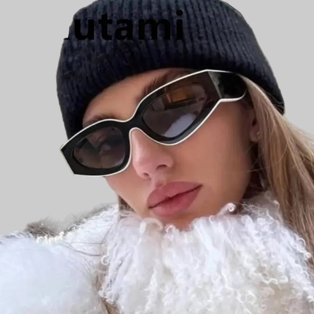 Vintage Patchwork Cat Eye Gradient UV400 Sunglasses Women