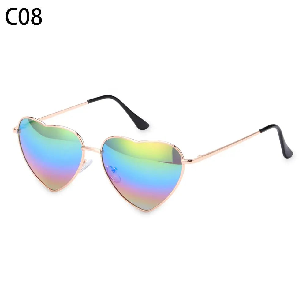 Trendy Heart-Shaped Glasses Women Heart Sunglasses Vintage Metal Frame Polarized Sun Glasses UV400 Eyewear