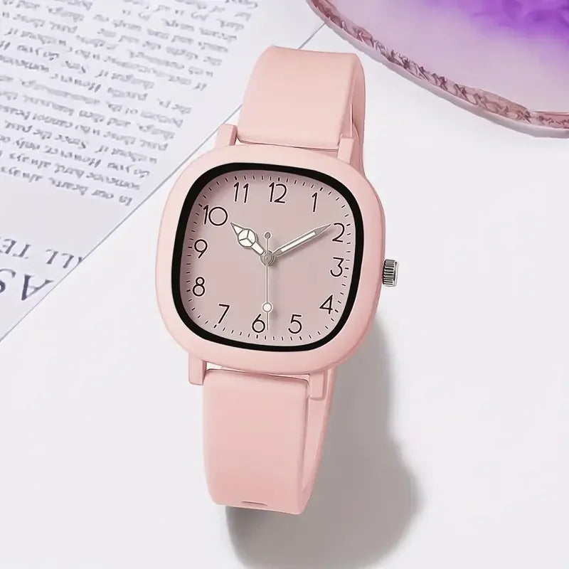 1/3/10PCS Fashion Silicone Band Women Quartz Watches Set Casual Arabic Dial Wristwatch for Girls Clock Reloj Hombre（Without Box） mbzr