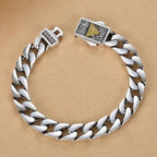 2025 New fashion 100% S925 Sterling Silver 9MM Cuban Bracelet Simple Men's and Women's Fashion Trend Jewelry Gifts