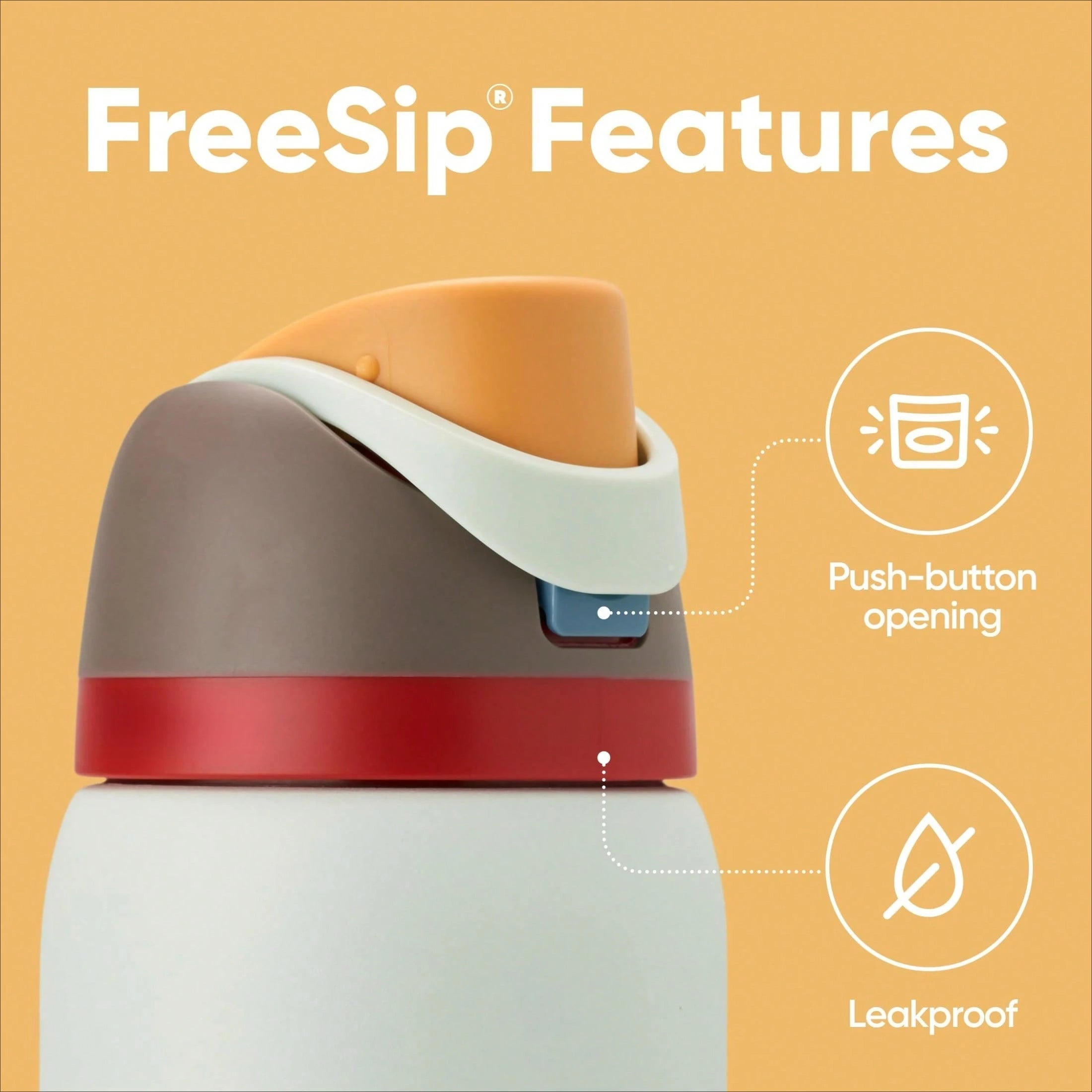FreeSip Insulated Stainless Steel Water Bottle with Straw for Sports, Travel, and School Sports Water Bottle, 32 oz, Foggy Tide mbzr