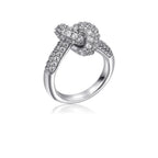 Colored Zircon  Intersection Ring Classic  Design Style Stainless Steel Waterproof Anti Fading Geometry Lady Unique Jewelry Gift