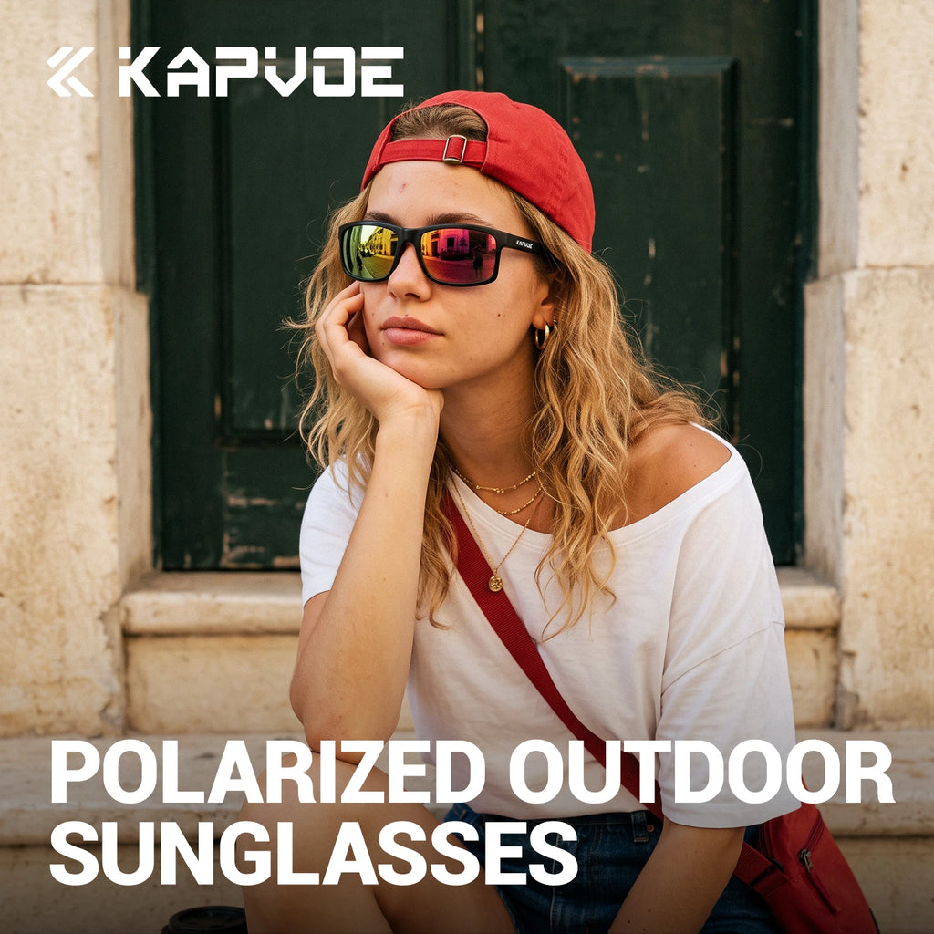 KAPVOE Anti-Glare Polarized Cycling Sunglasses Fashion Men Women Ultralight Fishing Glasses MTB Bicycle Marathon Sports Glasses Large-Frame Sports Running UV400 Goggles