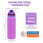 Owalaa pinkish purple 32oz/945ml stainless steel insulated water bottle with straw,for daily sports outdoor,perfect gift mbzr