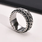 Dragon Scale Anxiety Ring for Men Cool Stainless Steel Snake Dragon Scales Rings Fidget Ring Silver Color  Men Gift