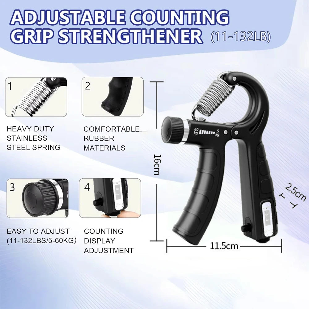 Adjustable Hand Gripper 5Pcs Grip Trainer Kit Finger/Hand Strength Muscle Build Fitness mbzr