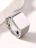 Punk Style Stainless Steel Ring for Men, Unique Square Smooth Finish Titanium Ring, Bold Fashion Statement Jewelry, Stackable Rings, Stacking Rings, Square Shaped Ring, Stackable Finger Rings, Metal Rings