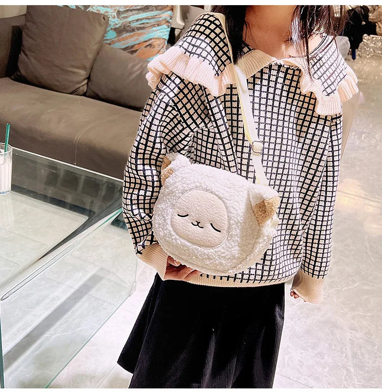 Japanese style cute bag for women cartoon plush shoulder bag for women new crossbody bag small mobile phone & wallet bag for wom