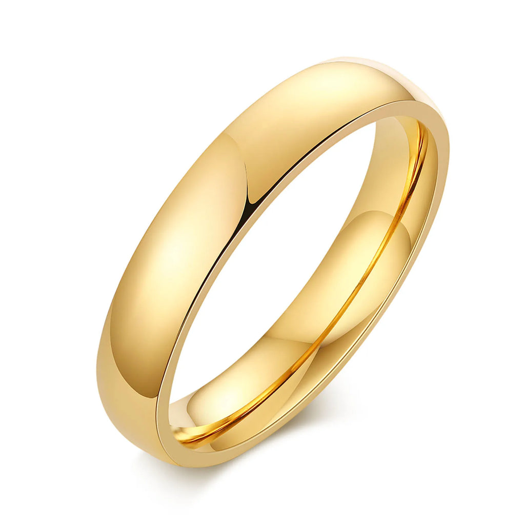 Vnox Simple Solid Color Stainless Steel Engagement Rings for Men, Elegant 4mm Wide Size 6-12 Wedding Band Anniversary Gifts New