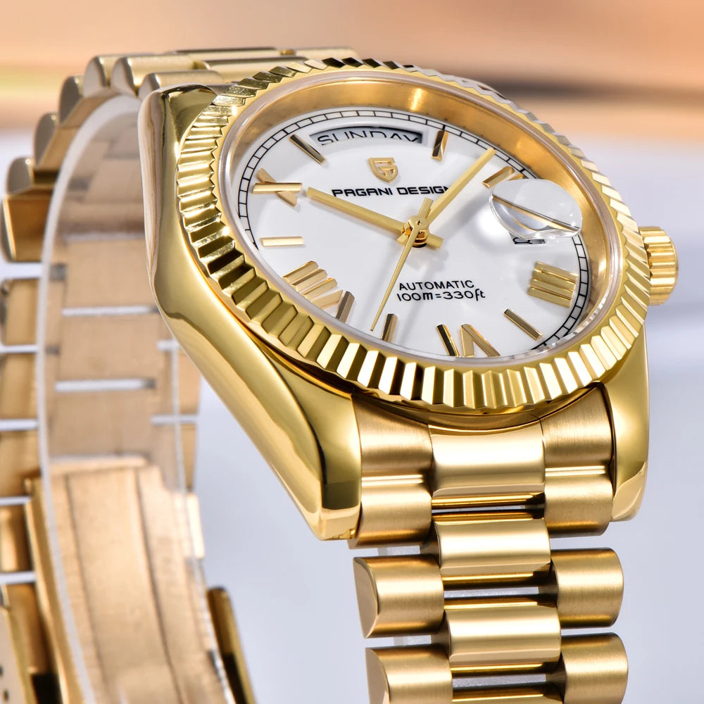 New DD36 Men's Watches PAGANI DESIGN Luxury Gold Automatic Watch Men AR Sapphire Glass Mechanical Wristwatch Men 10Bar ST16 Movt