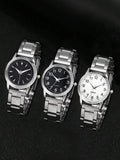 3pcs Unisex Alloy Quartz Casual Sports Watches, More Suitable For Small Women's Wrist