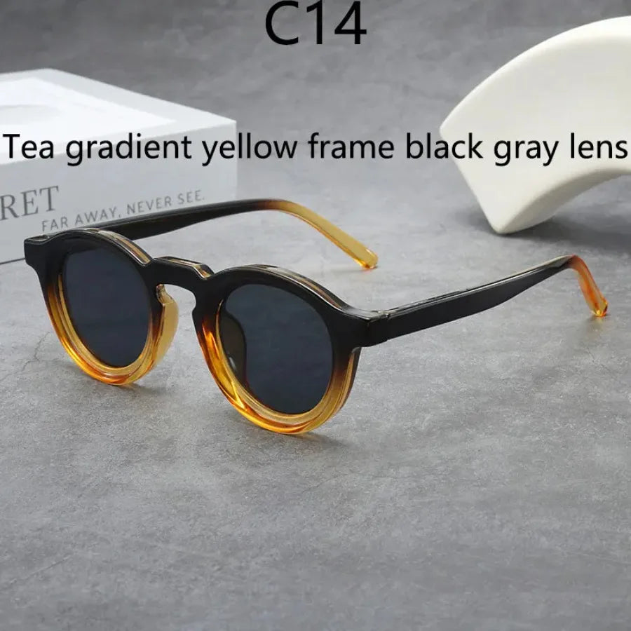 2025 Retro Thick Framed Oval Sunglasses For Men American Style Gray Eyewear Retro Leopard Print Glasses UV400 Prescription