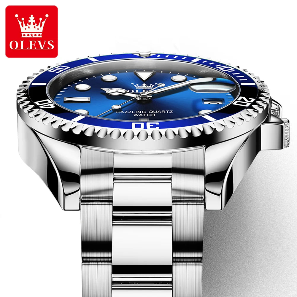 OLEVS 5885 Brand original authentic watches for man luxury Gift Box Steel band calendar quartz men's watch mbzr
