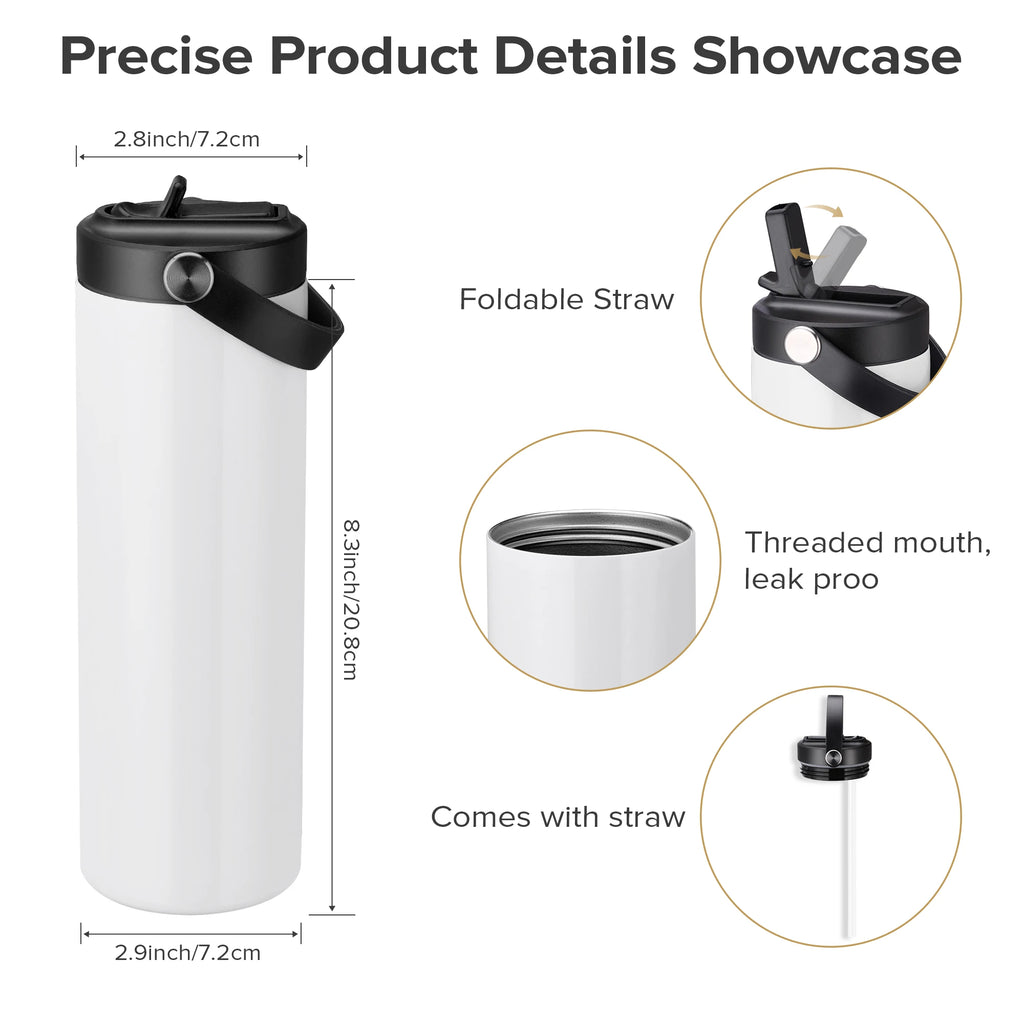 12/25 Pack 20OZ Sublimation Blanks Tumbler, Vacuum Flap With Flip nozzle, Perfect for Fitness Travel and Sports water Bottles mbzr