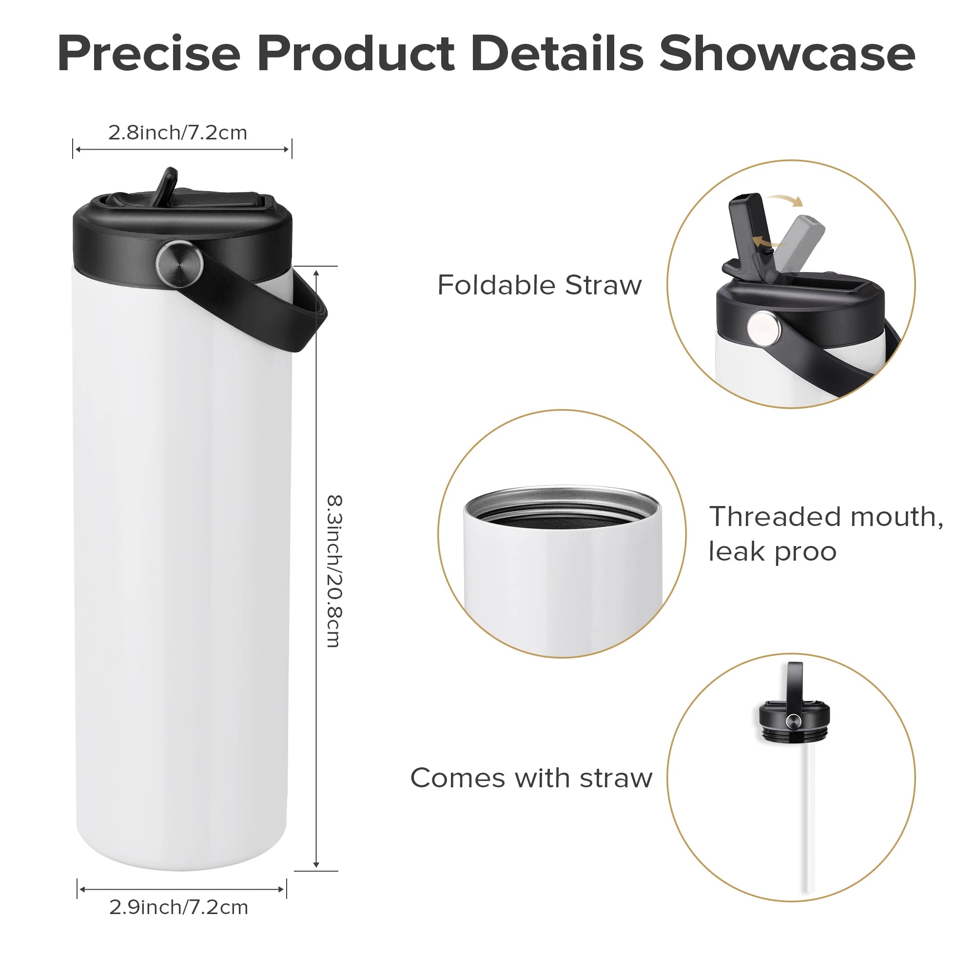 12/25 Pack 20OZ Sublimation Blanks Tumbler, Vacuum Flap With Flip nozzle, Perfect for Fitness Travel and Sports water Bottles mbzr