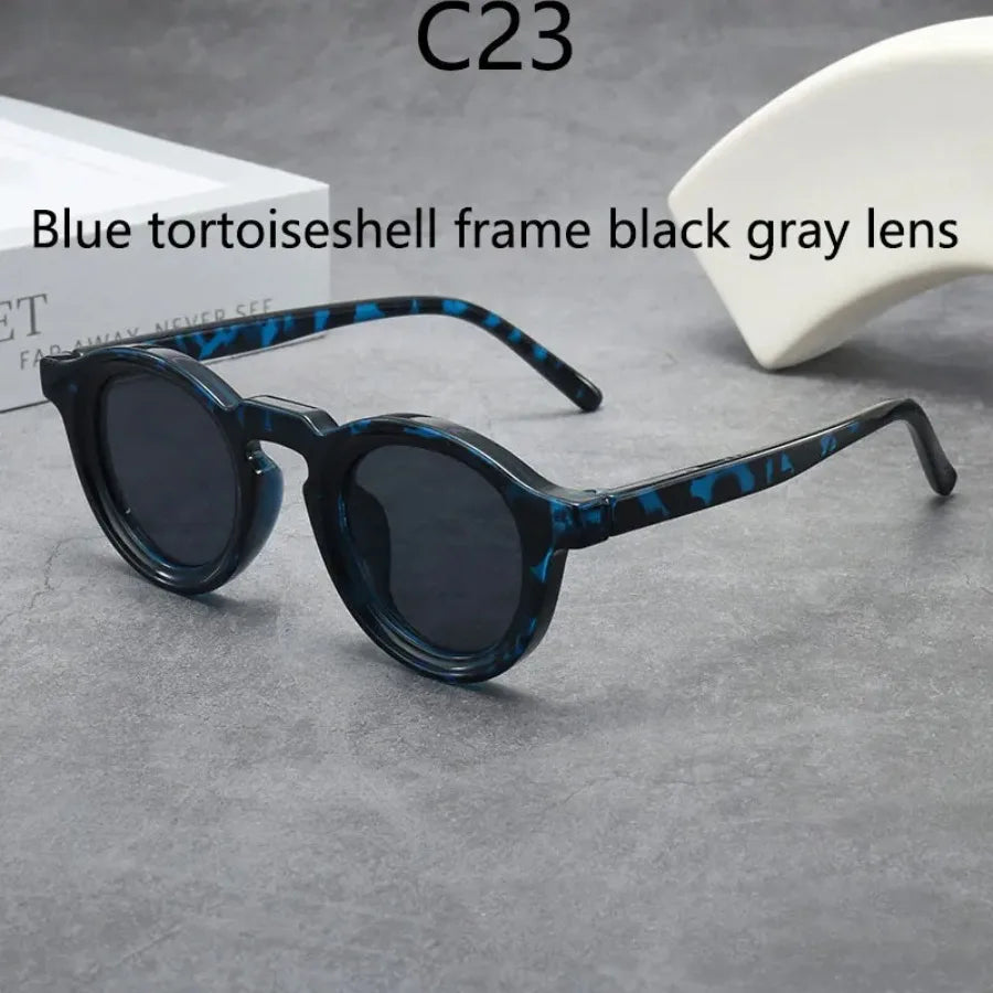 2025 Retro Thick Framed Oval Sunglasses For Men American Style Gray Eyewear Retro Leopard Print Glasses UV400 Prescription