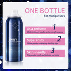 60ml Shiny Silver Glitter Spray High Gloss Glitter Powder Spray Waterproof Shiny Powder Makeup for Body Face Highlight Makeup mbzr