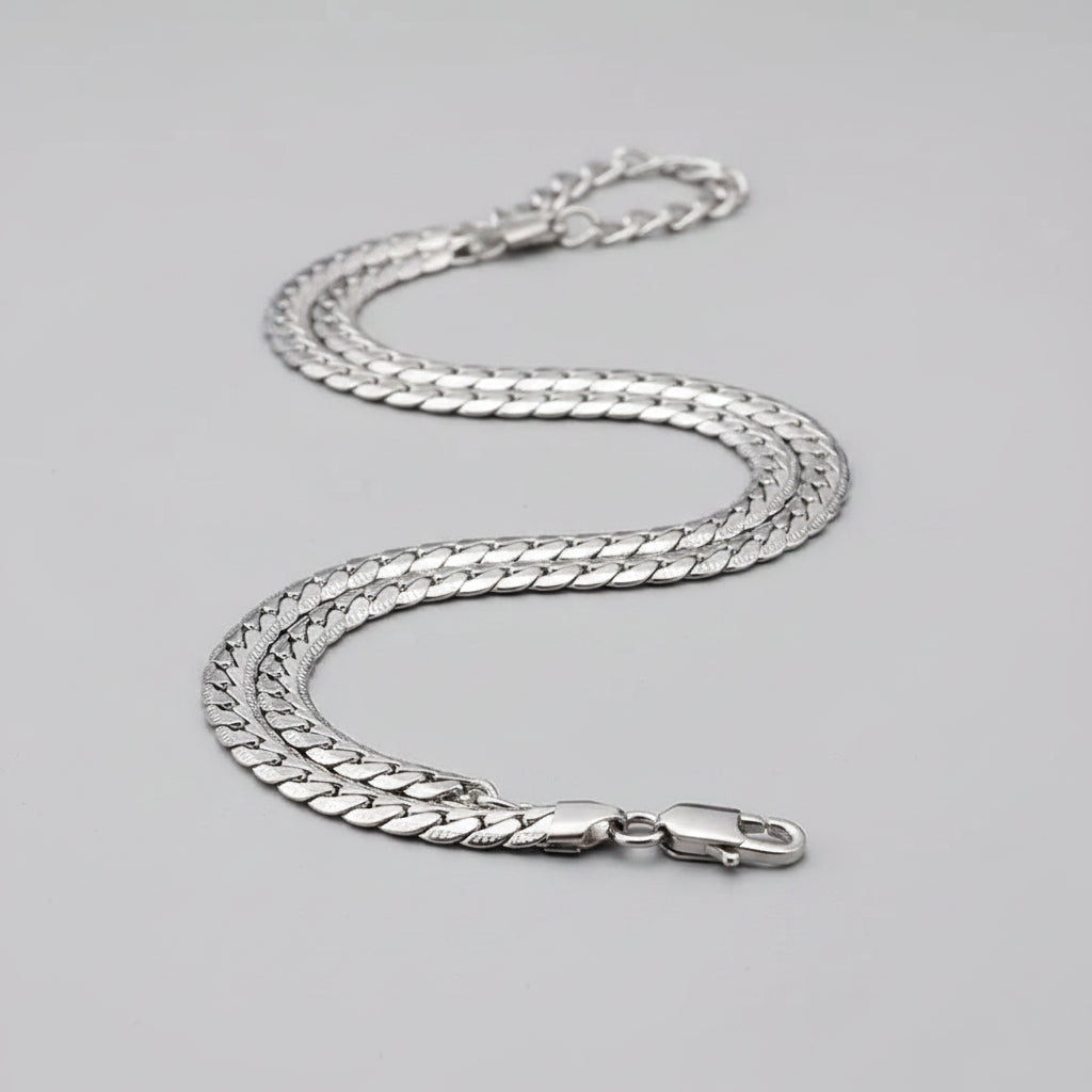 Silver Chain Necklace – Elegant 5mm Link for Women & Men mbzr