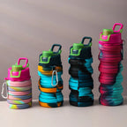 Outdoor Sports Silicone Foldable Water Bottle For Camouflage Creative Travel Reusable Leakproof Water Bottle With Carabiner mbzr
