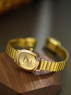 1pc Women's Square Gold Quartz Watch, Exquisite Minimalist Retro Style, Suitable For Daily Wear And An Ideal Gift For Life