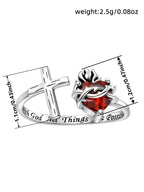 1 PC Fashion Cubic Zirconia Cross Ring For Women For Wedding Engagement Party Jewelry Valentine's Day Gift Artificial Zircon Rings