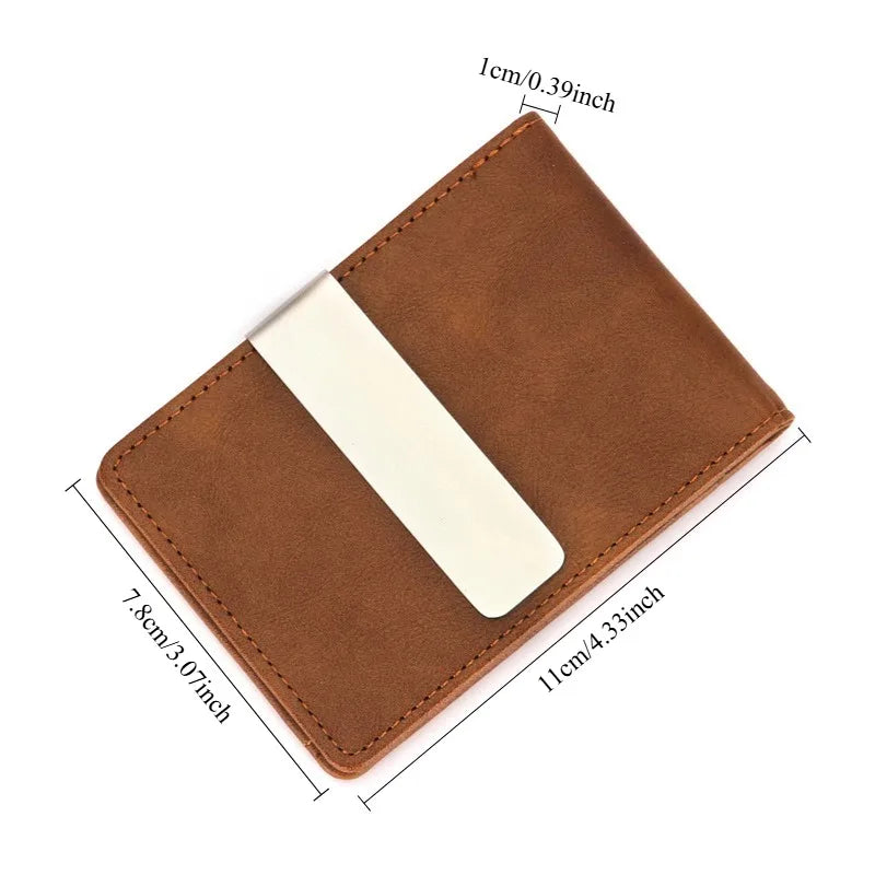 RFID Blocking Slim PU Wallet For Men, 5 Card Slots With Money Clip - Lightweight Bifold Wallet, Perfect Father's Day Gift mbzr