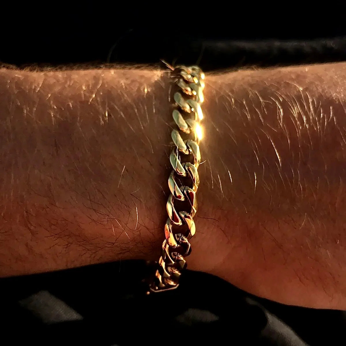 Gold Color Cuban Chain Bracelets for Men,6/8/10/12MM Stainless Steel Chain Link Wristband,Casual Hip Hop Male Jewelry Gift