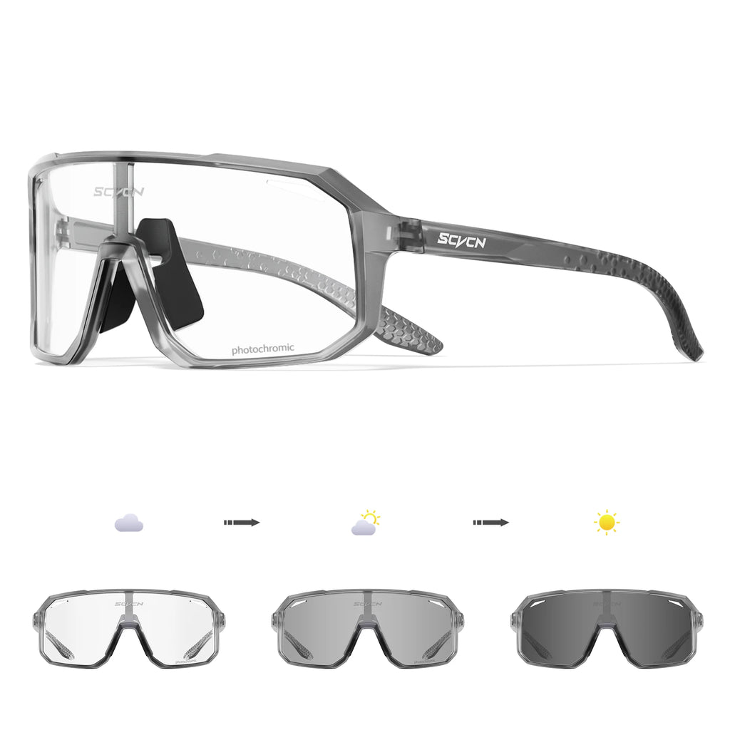 SCVCN Outdoor  Photochromic Cycling Glasses Bicycle Sport Sunglasses Clear MTB BMX Men Women Running Driving mbzr