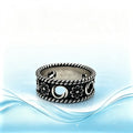Elegant Double Circle Geometric Ring Gold Tone Stainless Steel Women Finger Ring Daily Wear Accessories