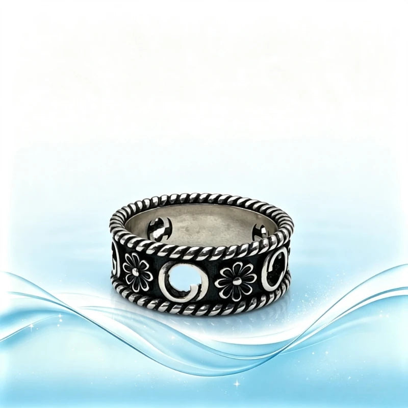 Elegant Double Circle Geometric Ring Gold Tone Stainless Steel Women Finger Ring Daily Wear Accessories