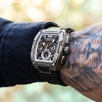Mark Fairwhale Fashion Large Tonneau Case Man's watch Quartz  Waterproof Luminous Multifunctional Chronograph Sport Watches for man