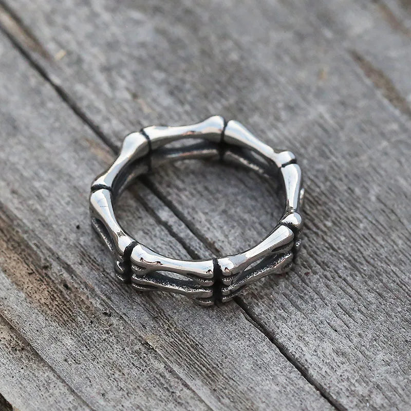 Stainless Steel Vintage Rock Hip Hop Bones Rings Unisex