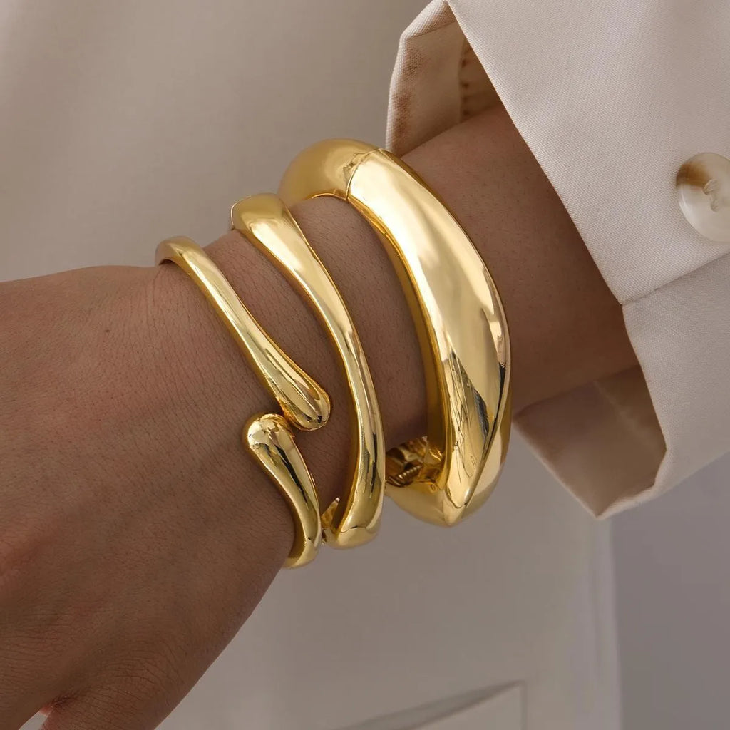 3 bracelets set European and American new high-end sense simple temperament women's bracelet light luxury niche cold wind bracelet bright opening irregular simple wind bracelet