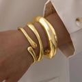 3 bracelets set European and American new high-end sense simple temperament women's bracelet light luxury niche cold wind bracelet bright opening irregular simple wind bracelet