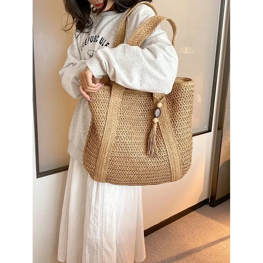 Arrival Fashionable Woven Beach Tote Bag With Elegant Design For Travel Or Daily Use Bohemian Style Shoulder Hand Bag With Tass mbzr