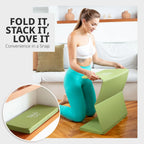 Foldable Yoga Mat with Carry Bag, 6mm 7-fold Workout Mat, Non-Slip Exercise Mat for Yoga, Pilates, Home Gym mbzr