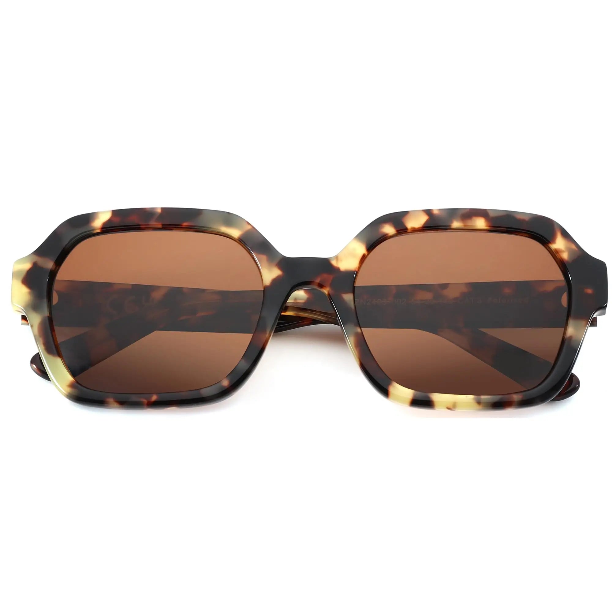ZENOTTIC  Hexagon Handmade Acetate For Women Prescription Sunglasses Polarized UV400 TAC Lenses Retro Eyewear