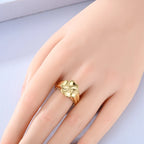 MULA Wedding Band Rings 925 Sterling Silver Gold Four-leaf Clover Signet Ring 6-9 For Women Man Anniversar Fashion Jewelry Gift