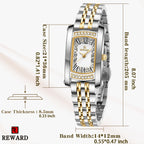 REWARD Luxury Woman Wristwatch Waterproof Luminous Date Diamond Dial Rectangle Watch For Ladies Quartz Women Watches mbzr