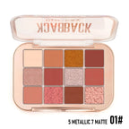 12-Color Eyeshadow Palette with Pearl, Fine Sparkle, Layerable Shimmer, Bright Glitter, and Vibrant Colors New mbzr
