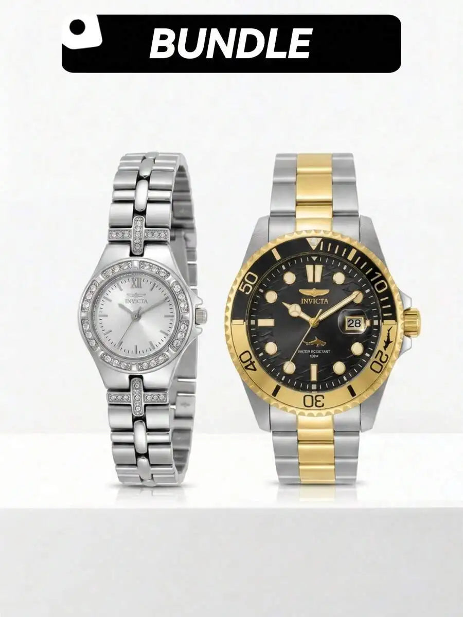 Invicta Authentic Women's Quartz Watch 843836001328 Silver Stainless Steel Bracelet Waterproof 3-Hand Analog Timepiece - Summer