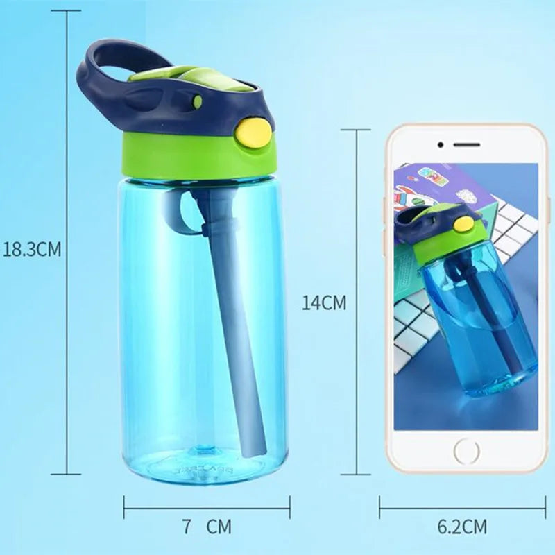 480ml Water Bottle With Straw Kids Girls Portable Travel Bottles Gym Sports Fitness Cup Summer Cold Water Juice Drinking Bottle mbzr