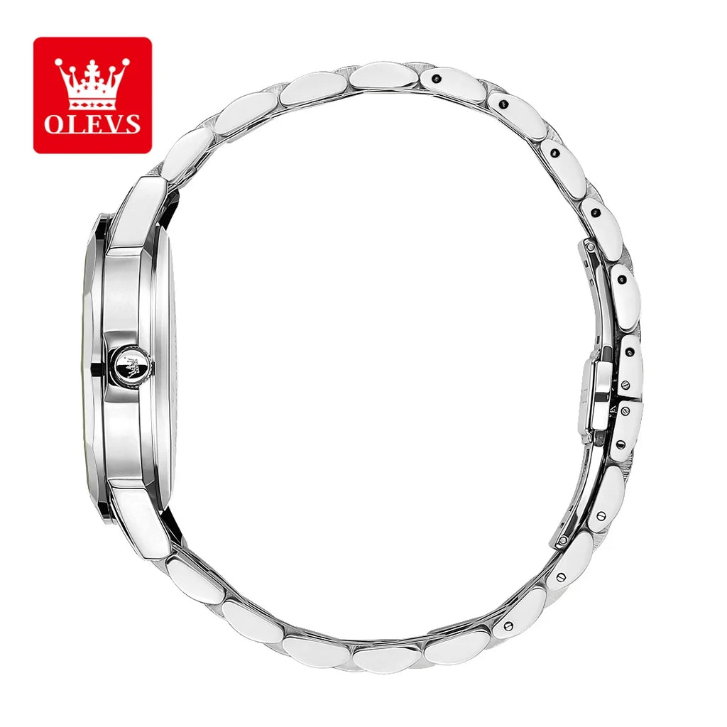 OLEVS 9931 Brand Original Authentic Watches for Man Luxury Gift Box Steel Belt Double Calendar Quartz Female and Male Expression Couple Models