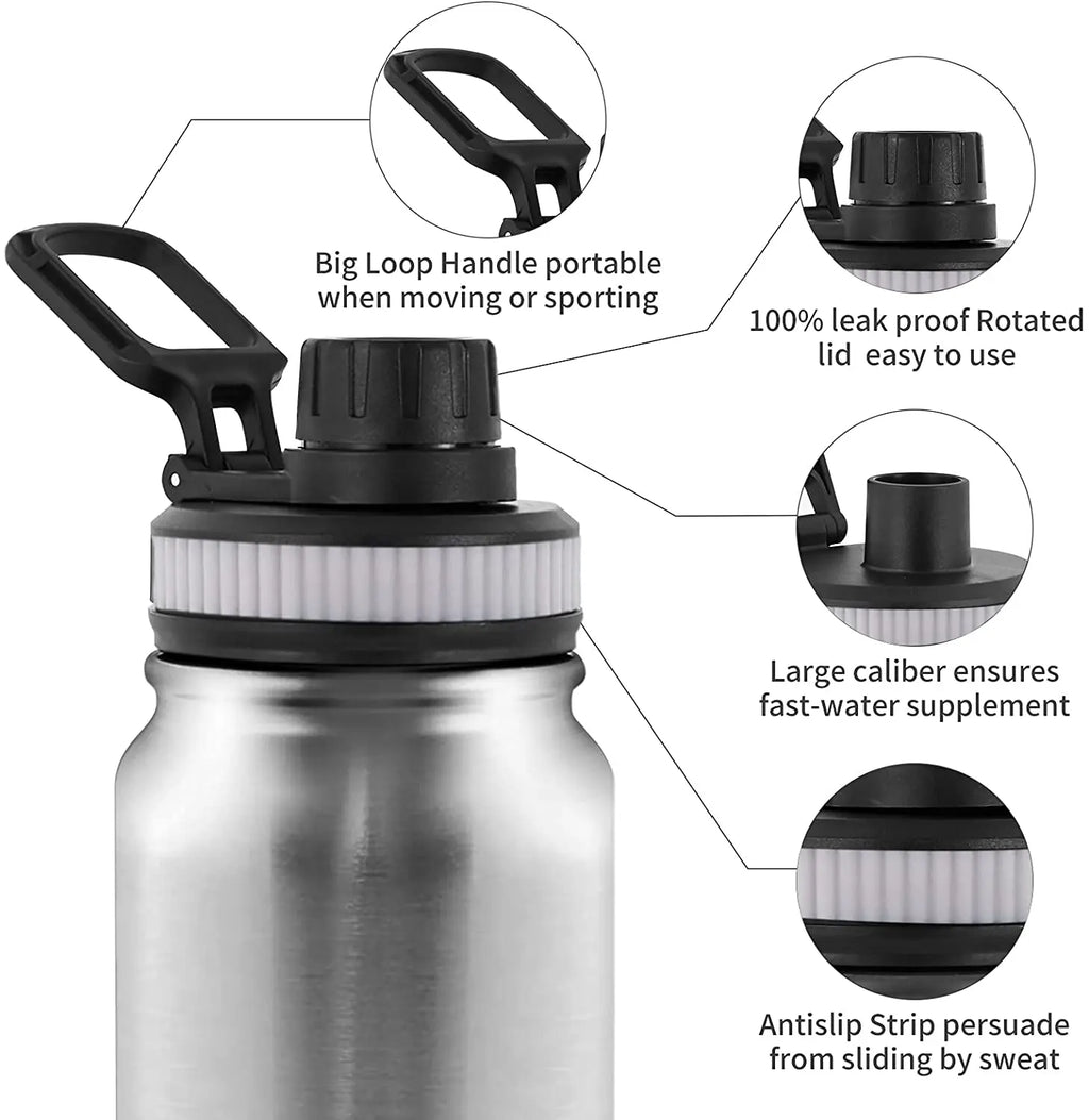 304 Stainless Steel Thermos Bottle Portable Double Wall Travel Mug Vacuum Flask Insulated Tumbler Water Bottle 600/800/1000ML mbzr