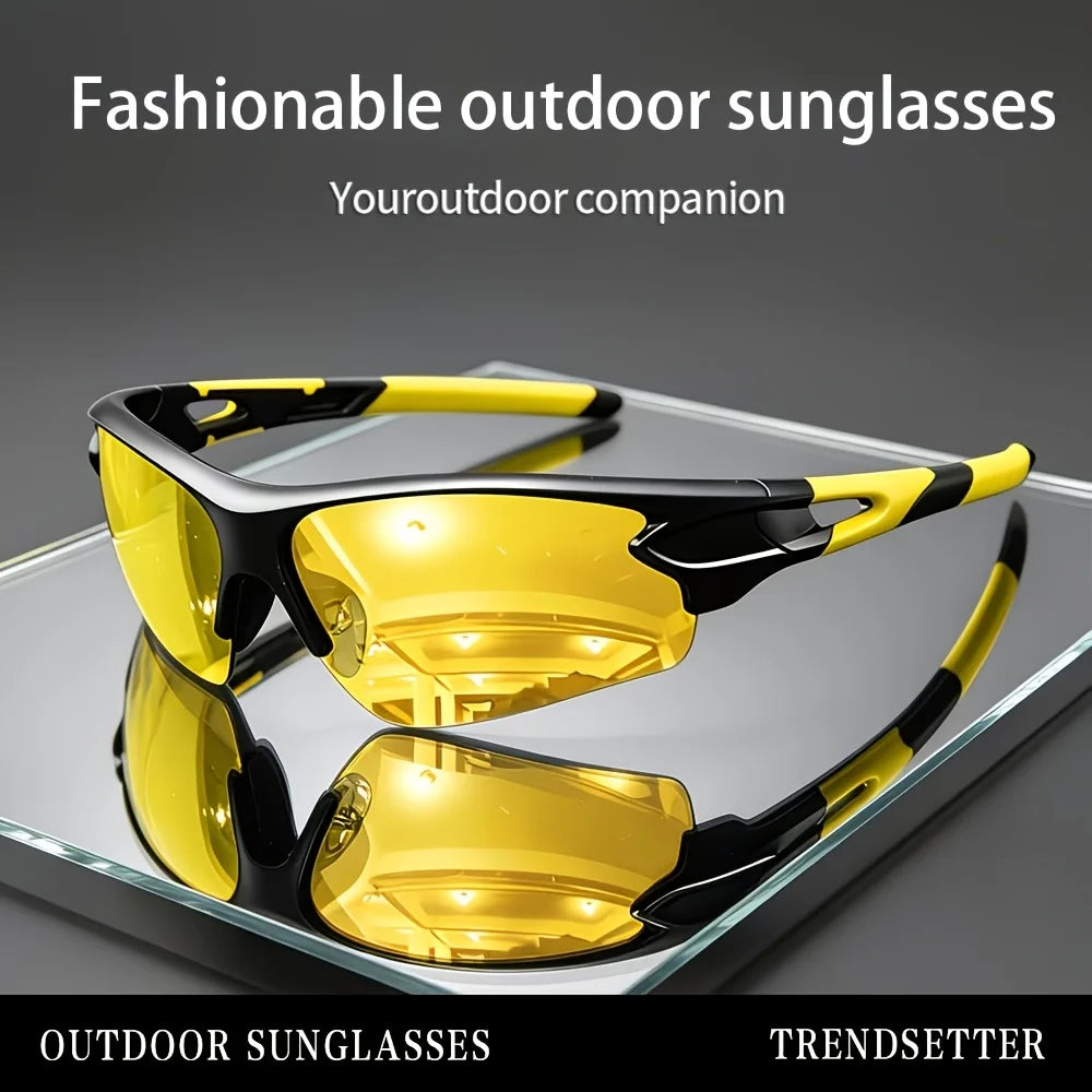 1Pc stylish sunglasses, mirrored lenses and wrapping design, suitable for all occasions and events, suitable for both men and women, the perfect gift for family and friends