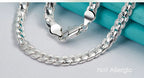 Men Women 6mm Side Link Chain Necklace S925 Sterling Silver Hypoallergenic Never Fade Multi Sizes 16 18 20 22 24 Inch Minimalist Luxury Fine Jewelry Gift For Wedding Engagement Anniversary Birthday Wholesale
