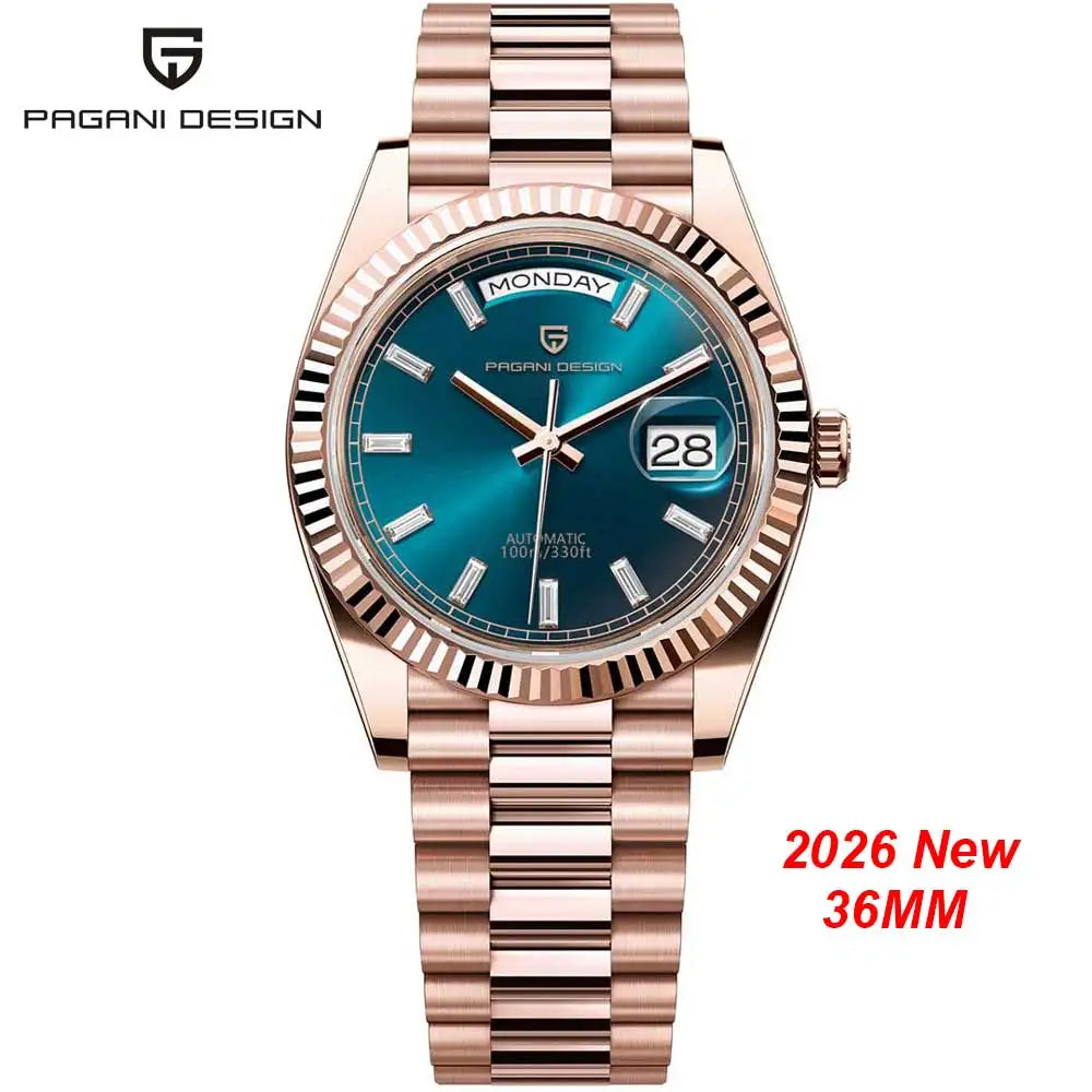 New DD36 Men's Watches PAGANI DESIGN Luxury Gold Automatic Watch Men AR Sapphire Glass Mechanical Wristwatch Men 10Bar ST16 Movt
